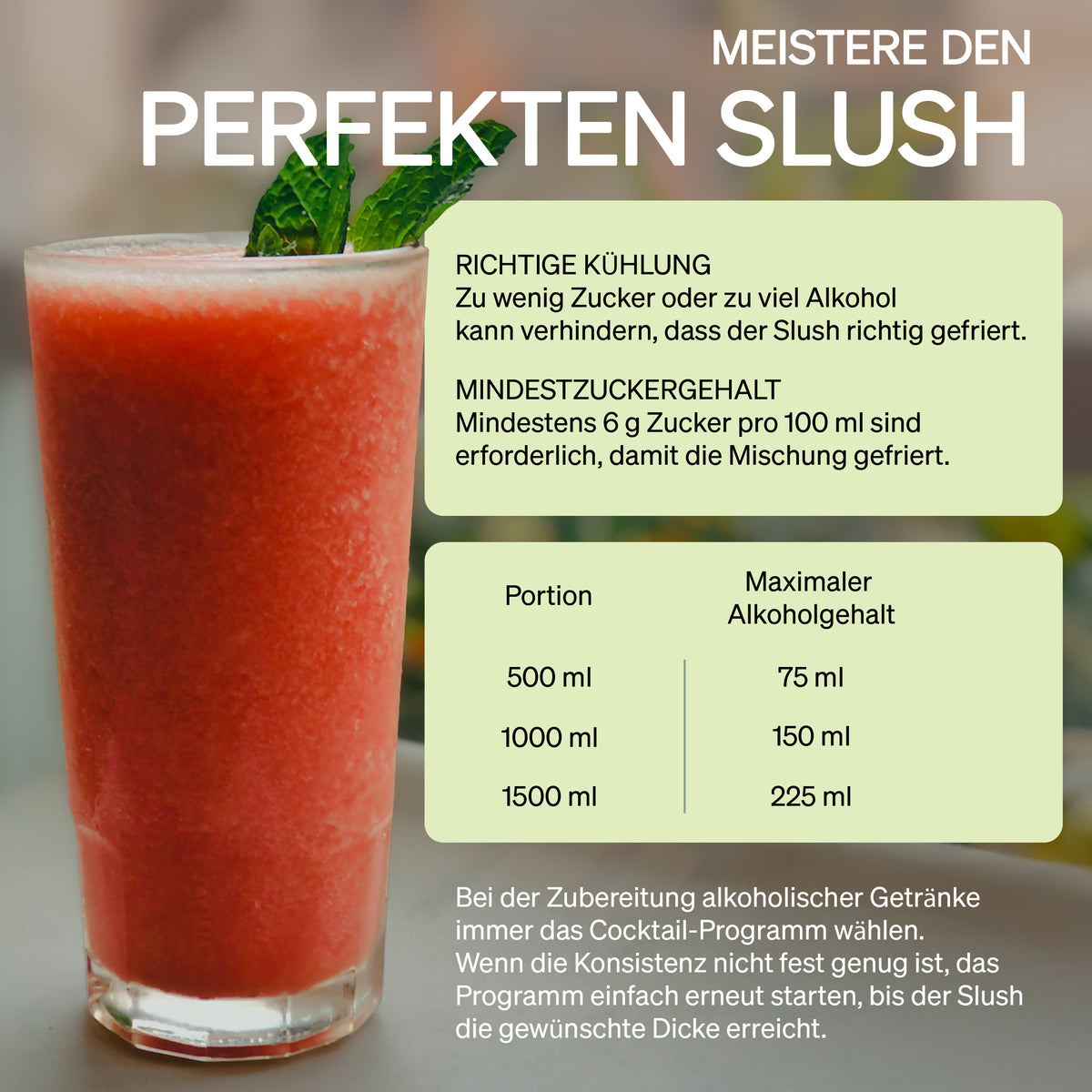 FERNHOLD Slush Maschine mit 7 smarten Programmen für Zuhause für Slushi, Eiscreme, Frappé, Milchshake, Margaritas, Wein