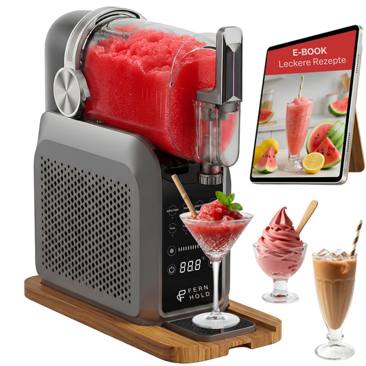 FERNHOLD Slush Maschine mit 7 smarten Programmen für Zuhause für Slushi, Eiscreme, Frappé, Milchshake, Margaritas, Wein